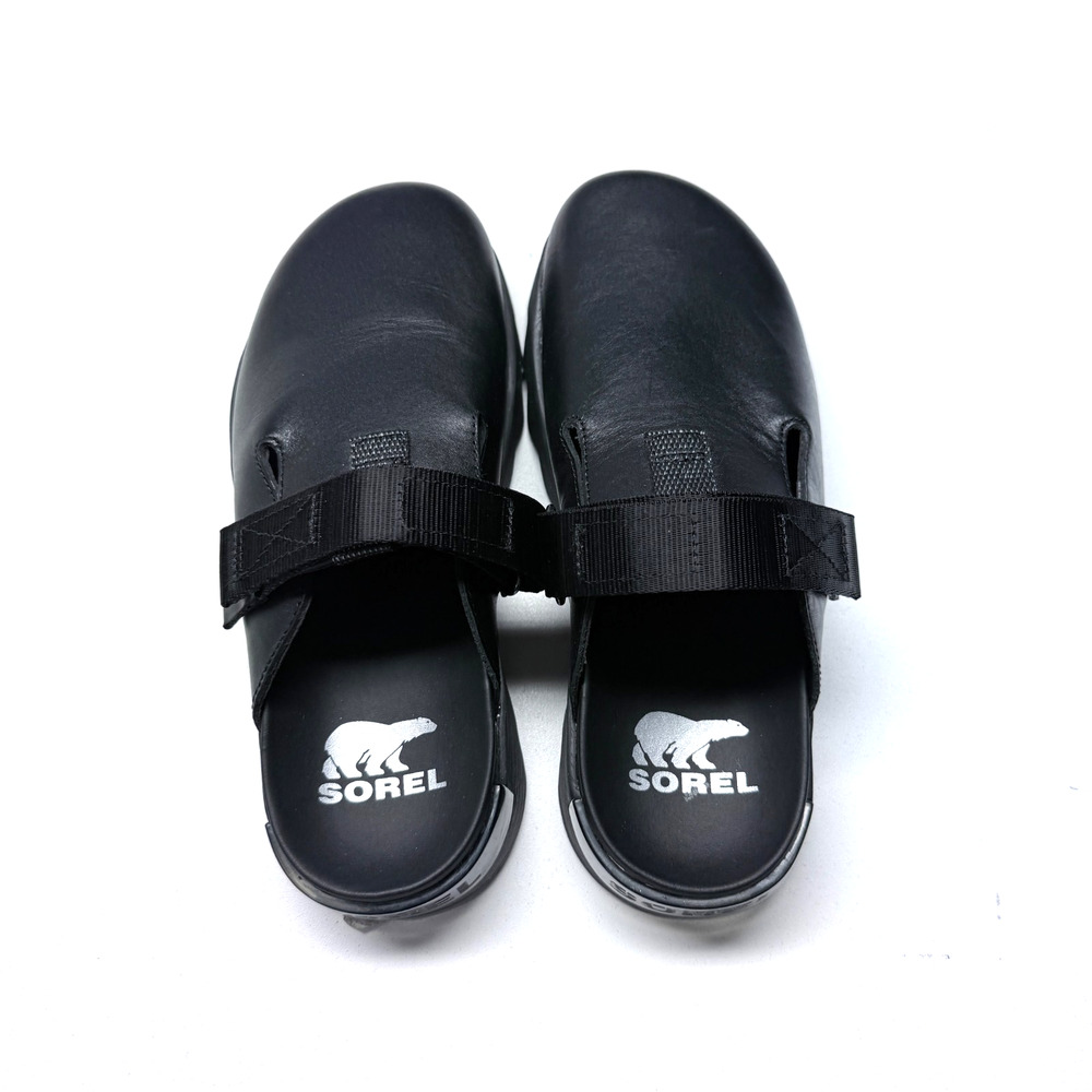 New SOREL Women Viibe Clog Leather Slip on Black Sz 8